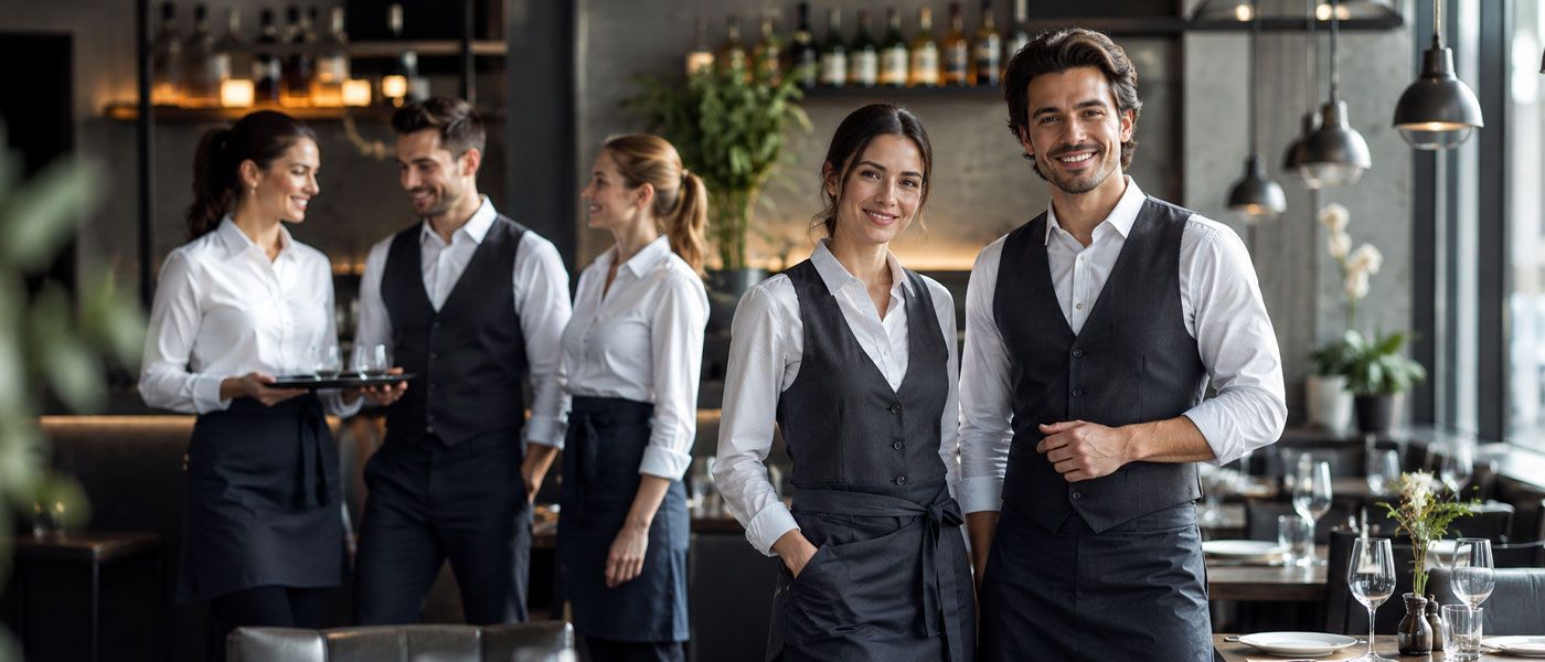 Moderne Kellnerbekleidung für professionelle Service-Teams