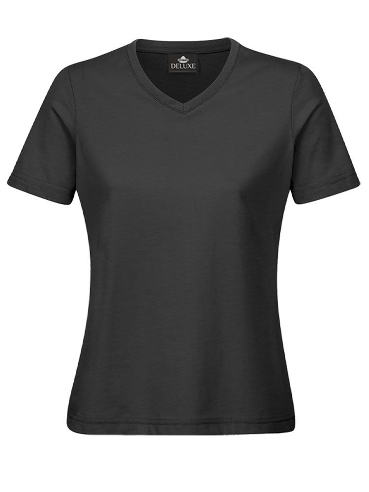 Damen T-Shirt V-ausschnitt anthrazit