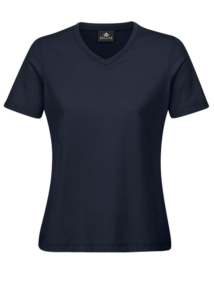 Damen T-Shirt V-ausschnitt marineblau