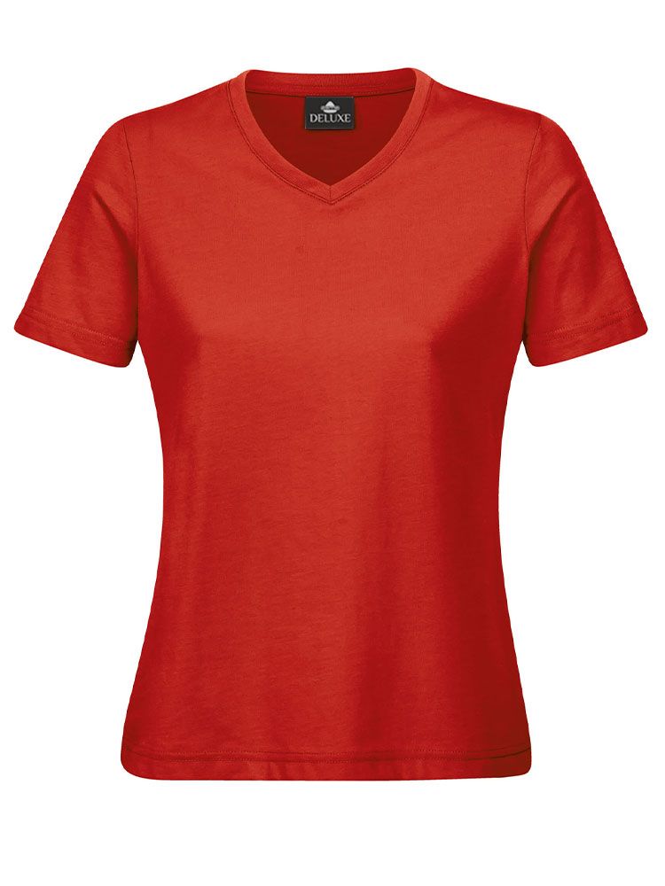 Damen T-Shirt V-ausschnitt rot