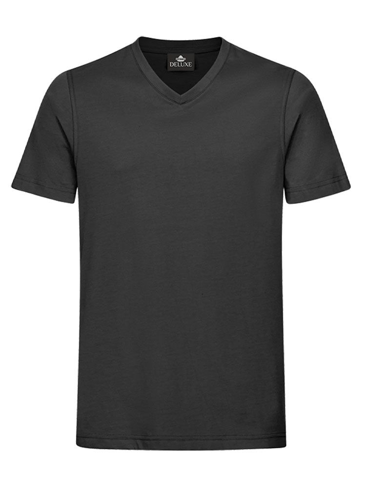 Anthrazit Herren T-Shirt mit V-Ausschnitt, gerade geschnitten, für Beruf & Freizeit