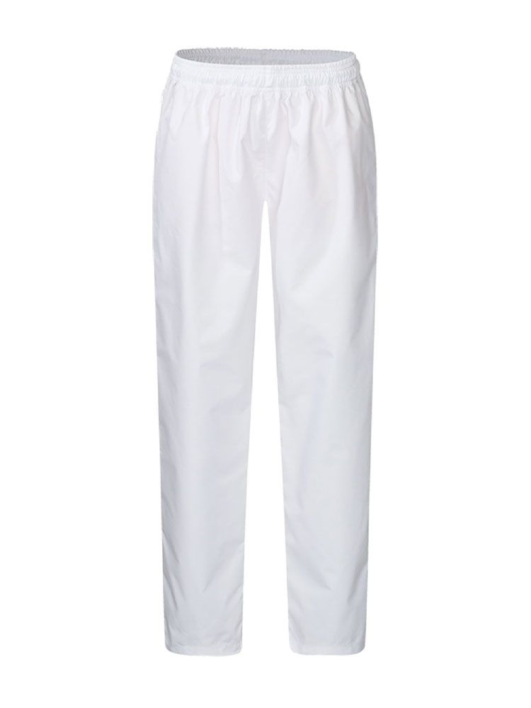 Weiße günstige Schlupfhose für Labor und Forschung mit elastischem Bund