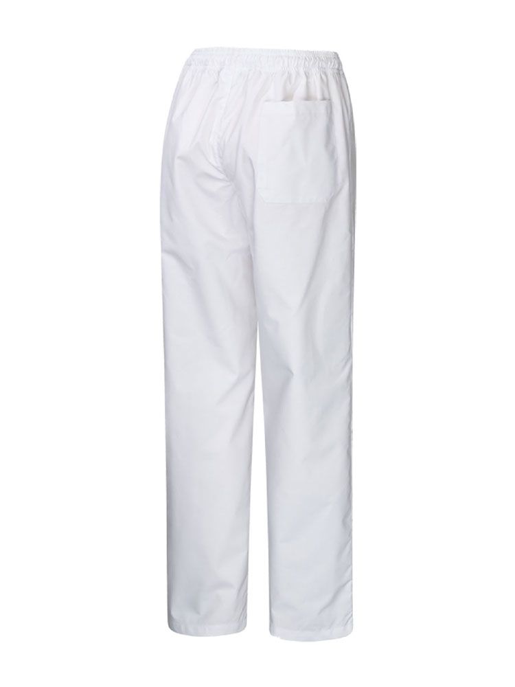 Weiße günstige Schlupfhose für Labor und Forschung mit elastischem Bund