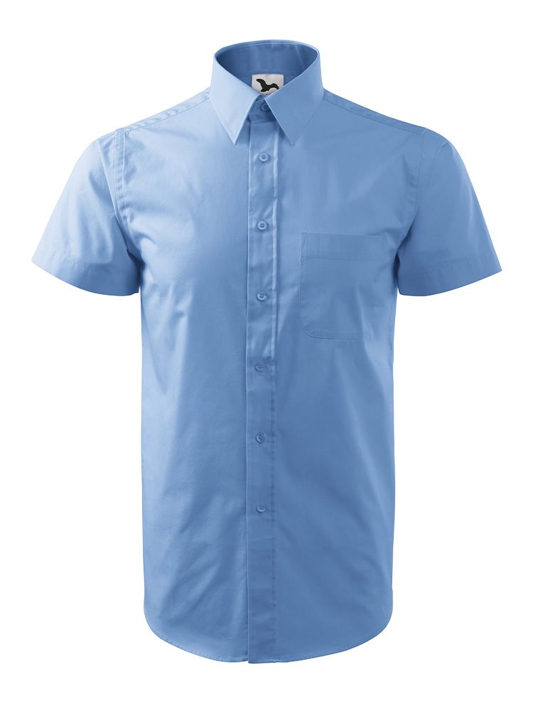 Preiswertes Kurzarm Hemd in Blau