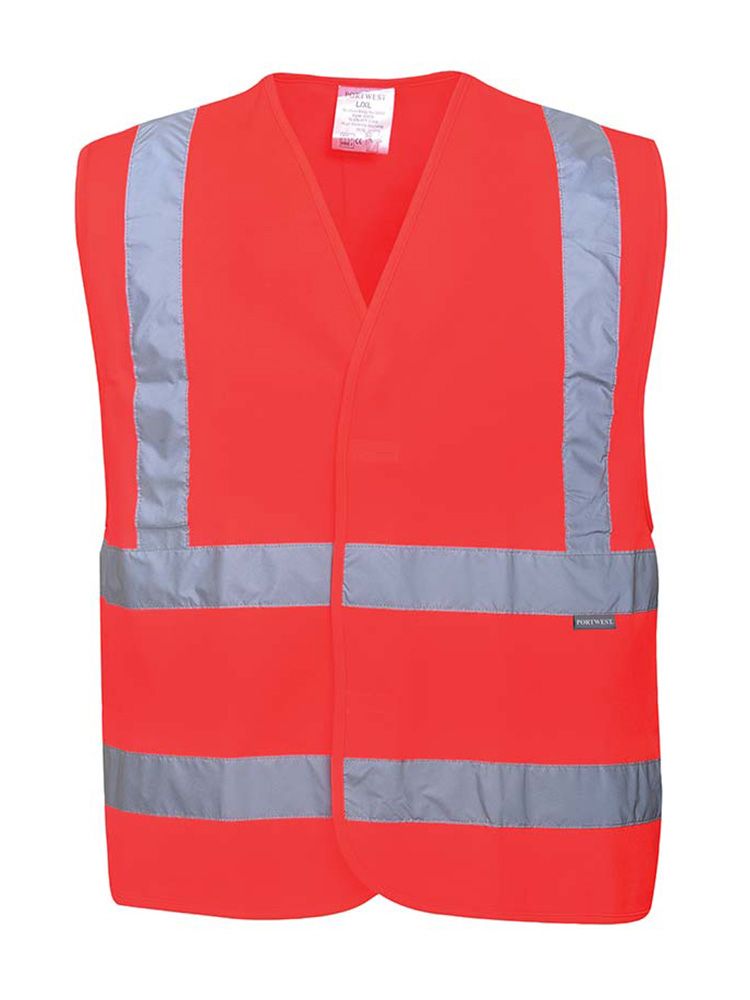 High visibility waistcoat with double reflective tape
