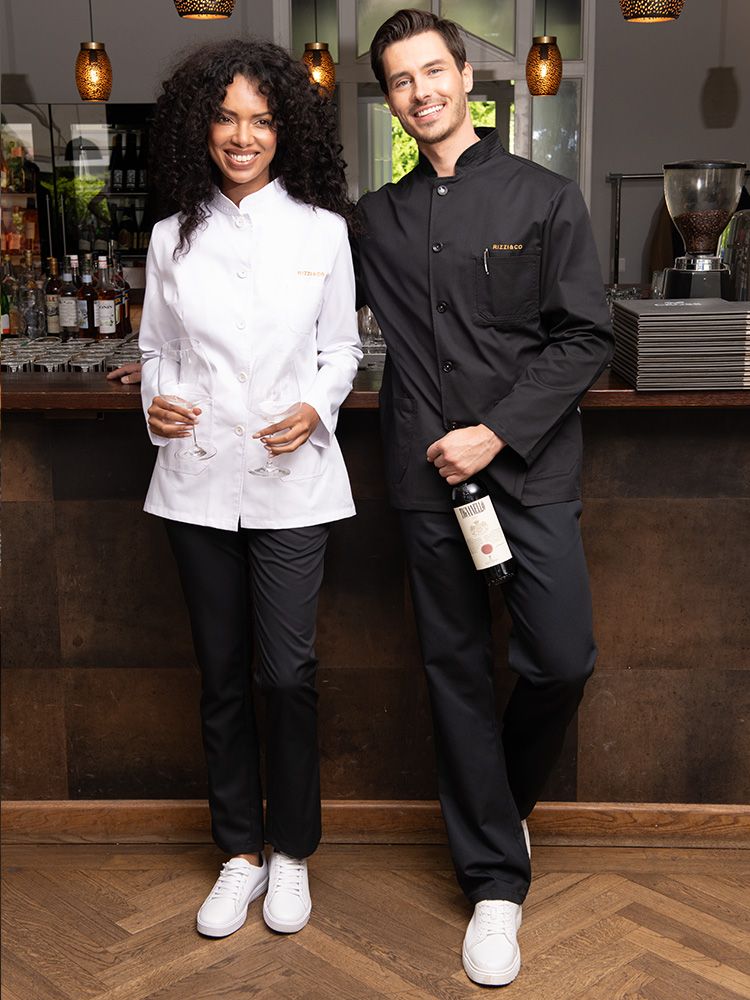 Damen-Kellnerjacke mit tailliertem Schnitt und abnehmbaren Knöpfen – ideal für Service und Gastronomie-Outfits
