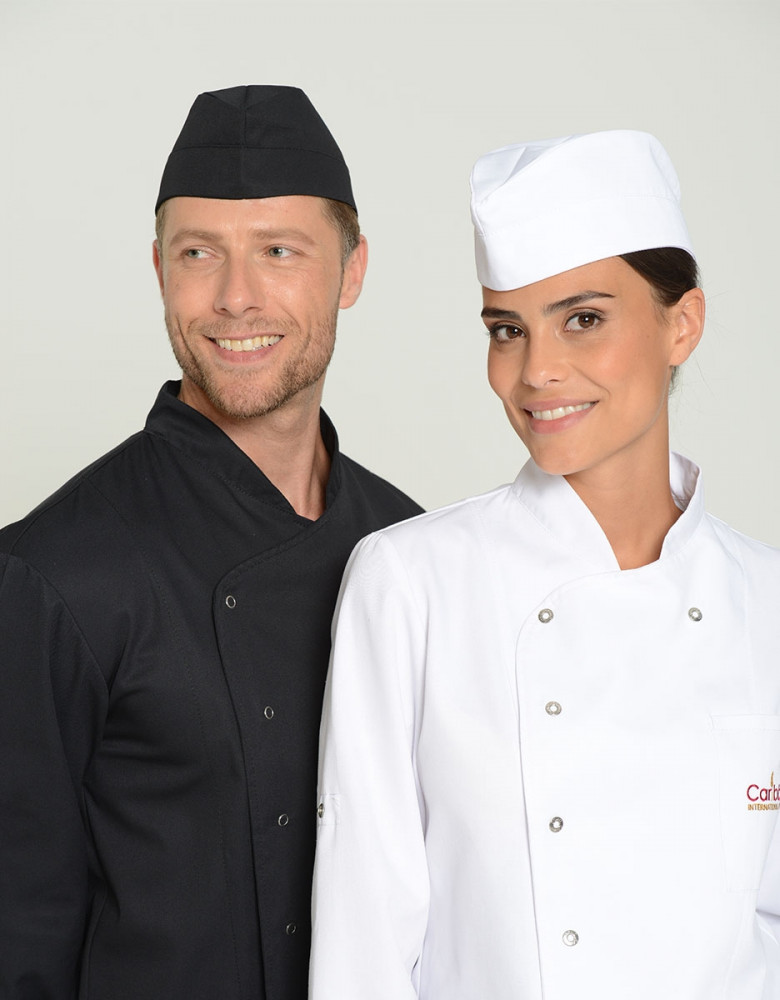 Schiffchen Mütze in Weiß für Küche und Service mit Klettverschluss