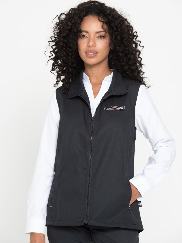 Arbeitsweste Damen ärmellos – taillierte, pflegeleichte Damenweste mit Reißverschluss für Beruf und Alltag