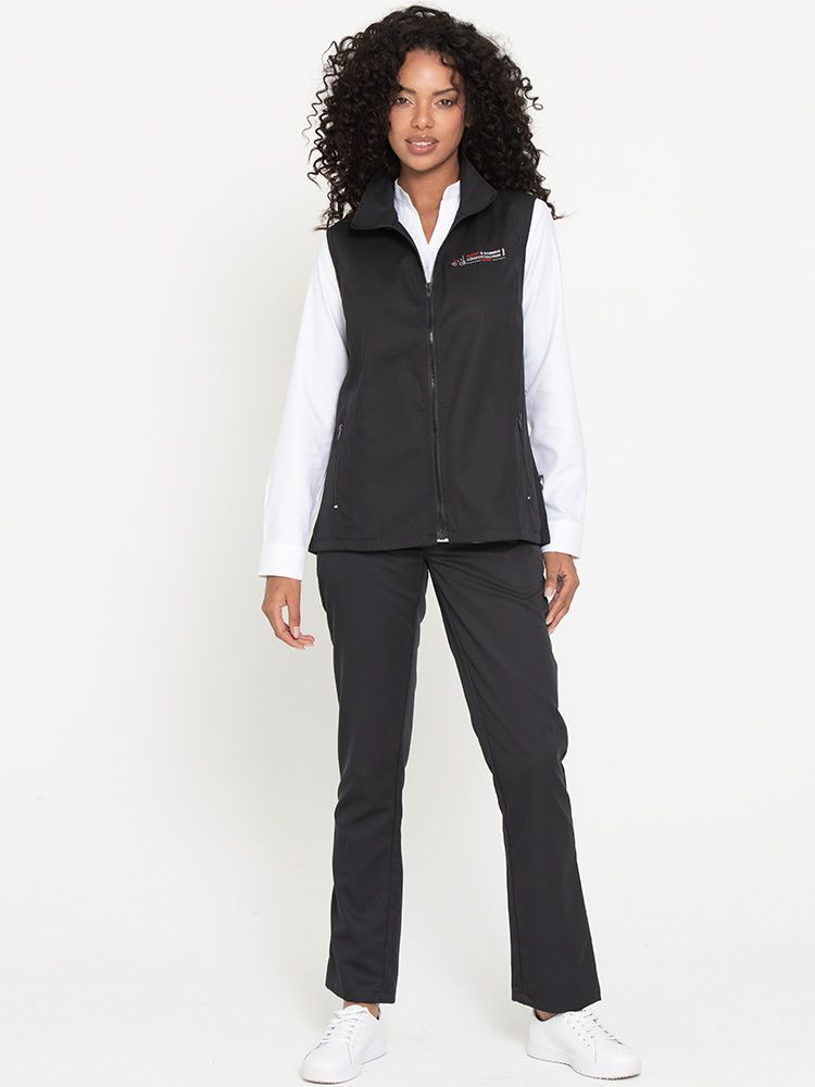 Arbeitsweste Damen ärmellos – taillierte, pflegeleichte Damenweste mit Reißverschluss für Beruf und Alltag