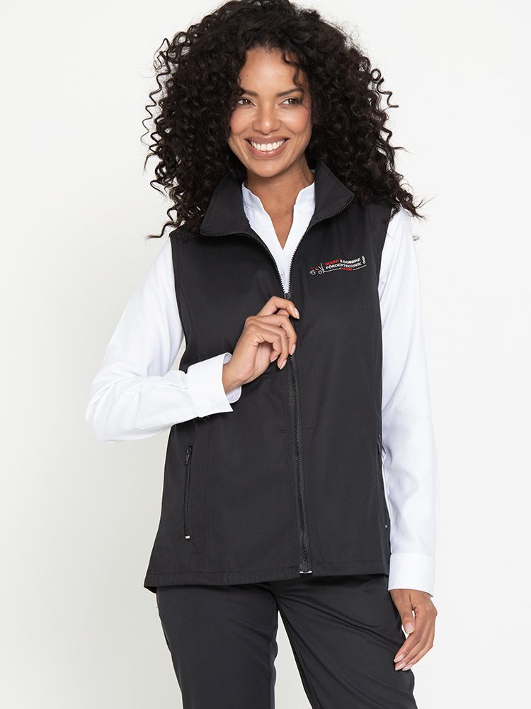 Arbeitsweste Damen ärmellos – taillierte, pflegeleichte Damenweste mit Reißverschluss für Beruf und Alltag