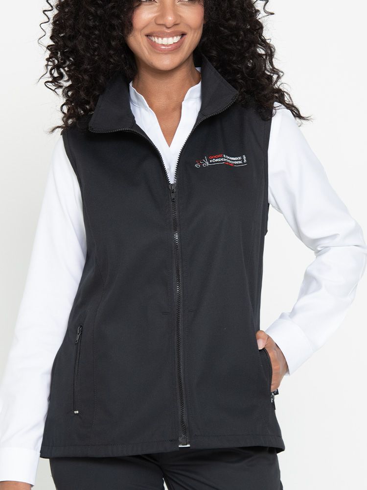 Arbeitsweste Damen ärmellos – taillierte, pflegeleichte Damenweste mit Reißverschluss für Beruf und Alltag