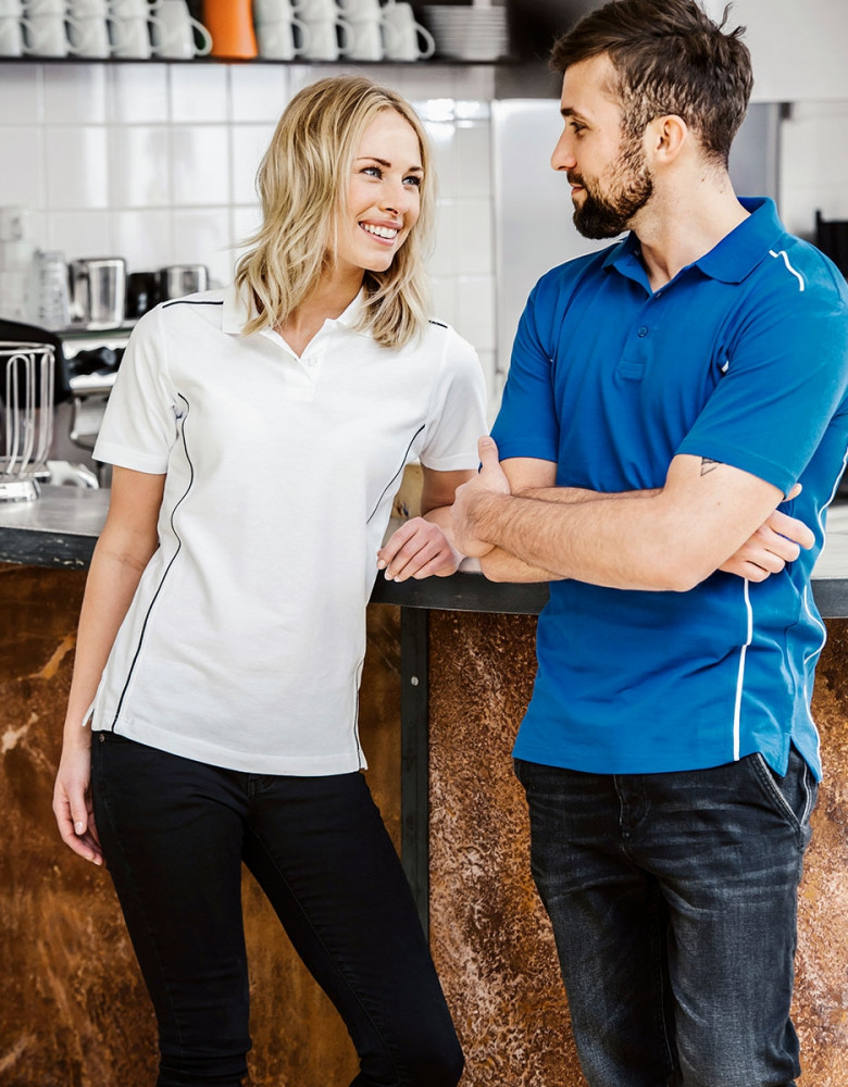 Damen Poloshirt in weiß bedrucken lassen