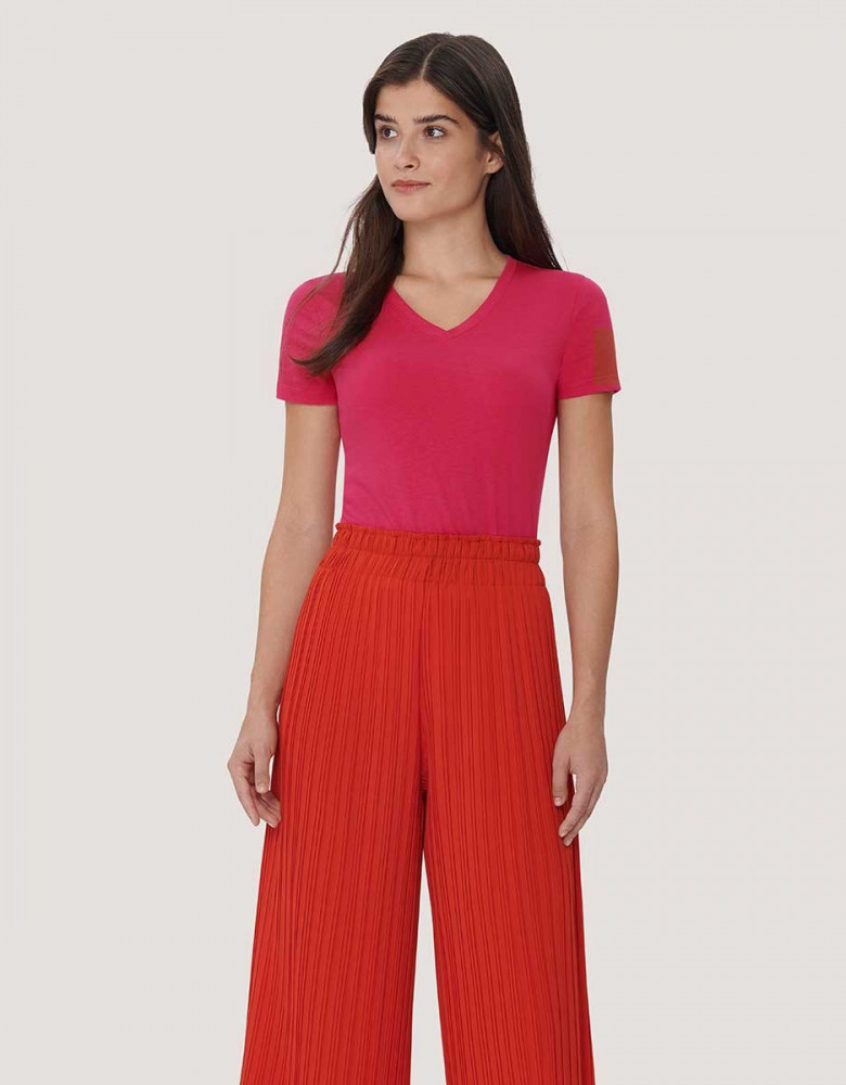 Damen V-Shirt Pink