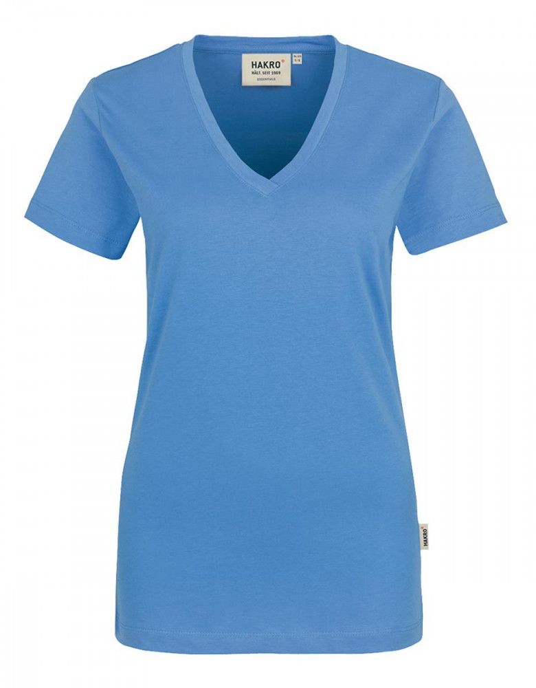 Damen V-Shirt Blau