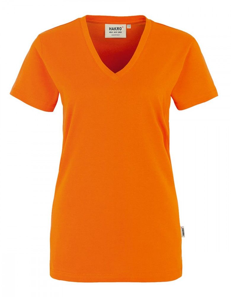 Damen V-Shirt Orange