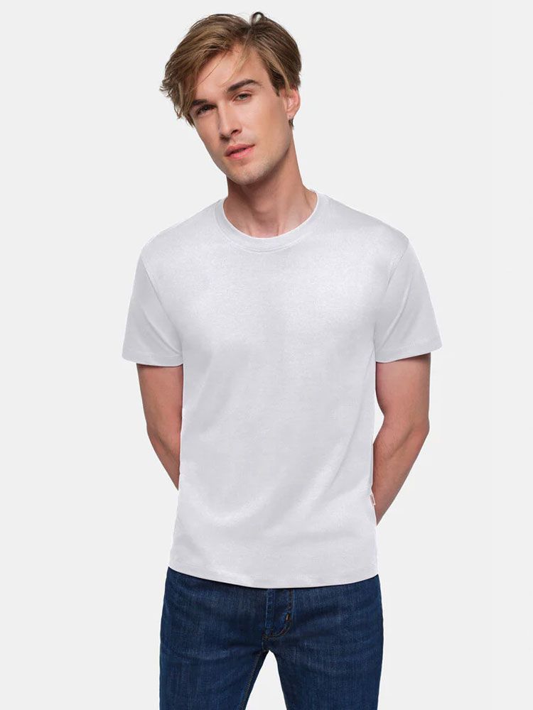 Rundhals T-Shirt Herren Grau meliert