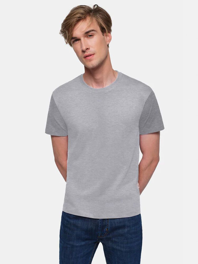 Rundhals T-Shirt Herren Grau meliert
