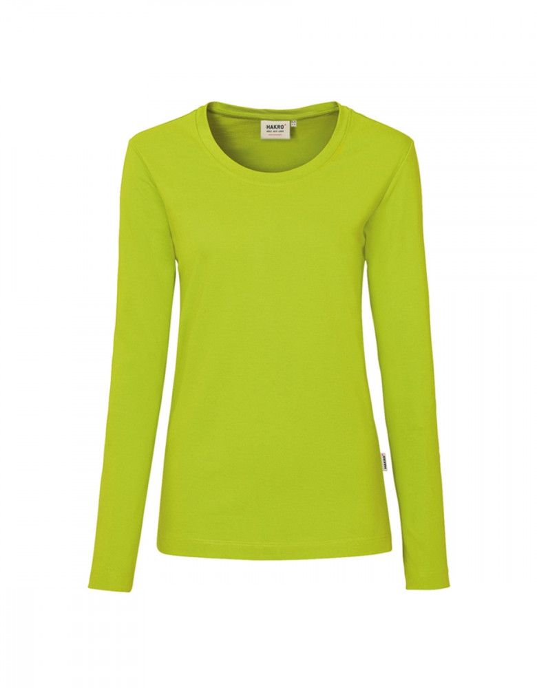 Grünes Longsleeve Damen in kräftigem Farbton – Hakro, Regular Fit, XS–6XL, pflegeleicht