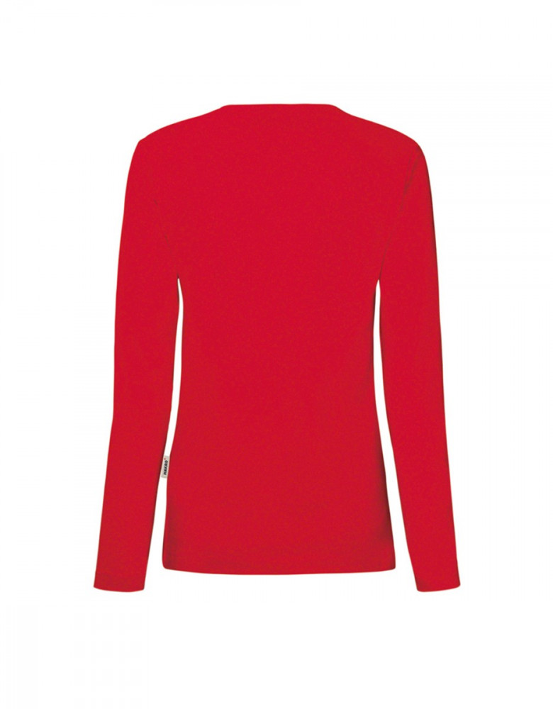 Damen Longsleeve Rot mit Rundhalsausschnitt, taillierter Schnitt