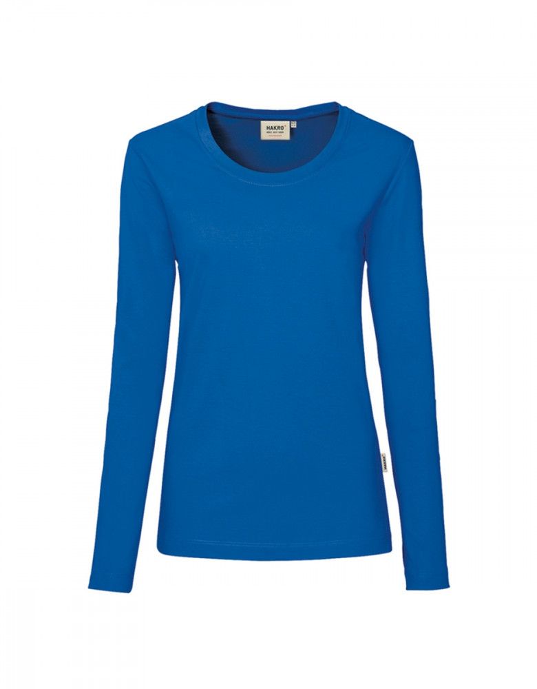 Longsleeve Damen blau – funktionelles Langarmshirt mit Rundhalsausschnitt für Beruf & Alltag