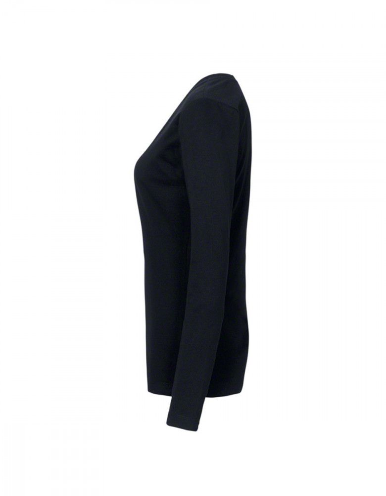 Schwarzes Longsleeve Damen von Hakro – Regular Fit, pflegeleicht, XS–6XL, bestickbar & bedruckbar