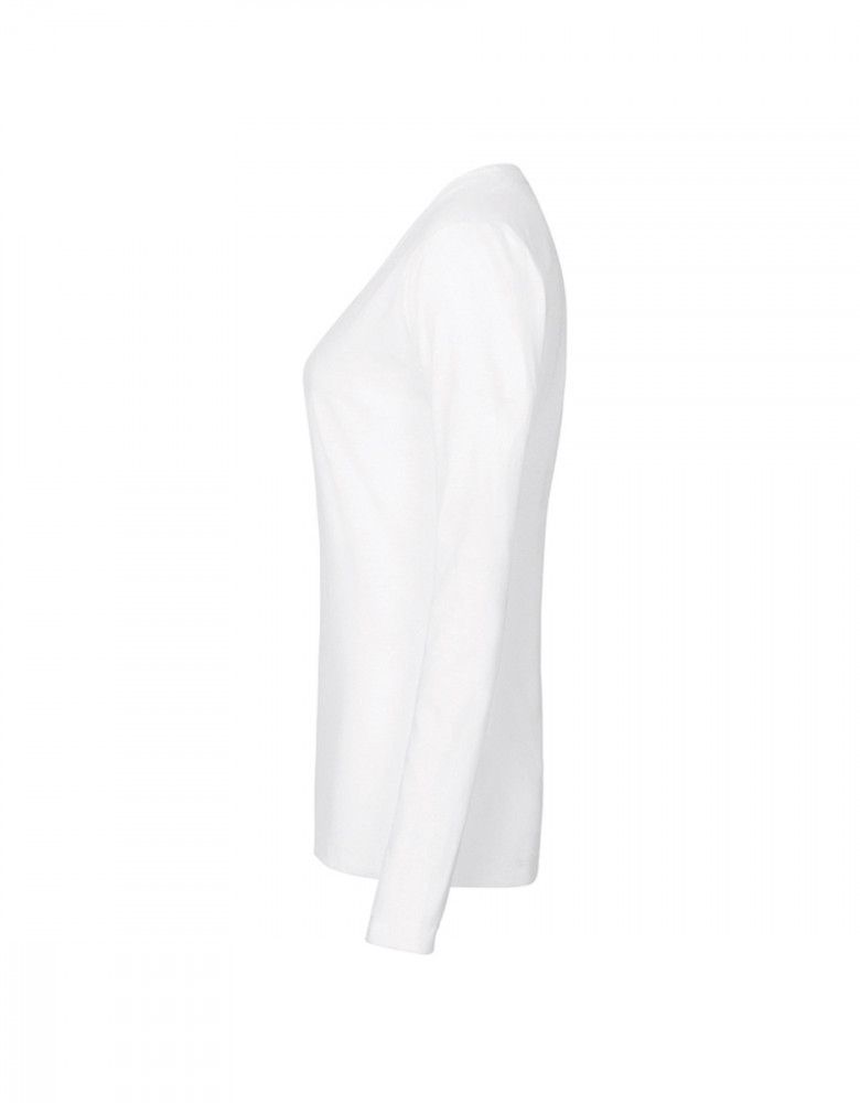 Longsleeve Damen Weiß von HAKRO mit Rundhals & Regular Fit – pflegeleicht, 60 °C waschbar, industriewäschetauglich.