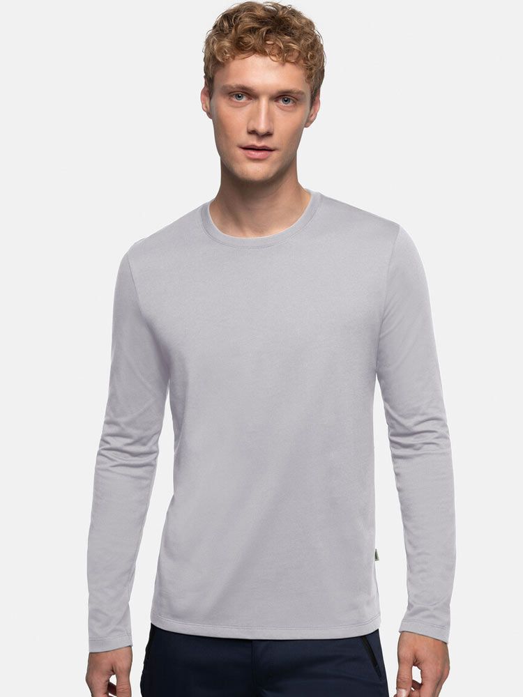 Herren Longsleeve Hellgrau
