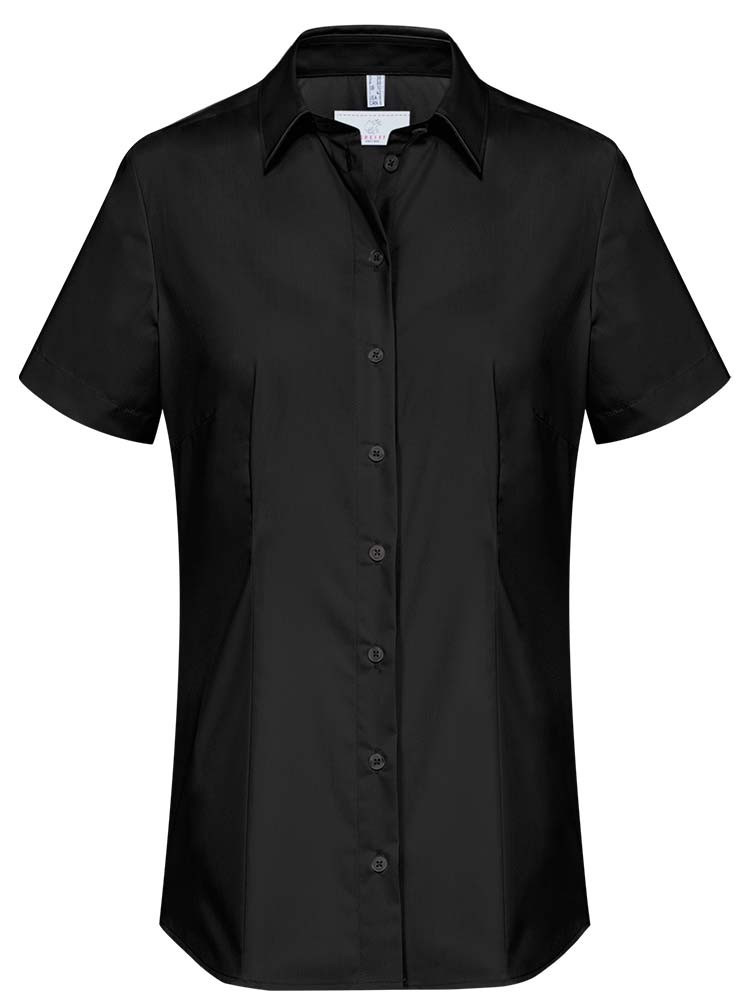 Kurzarm Hemdbluse Schwarz