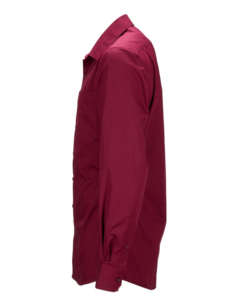 Hemd in Weinrot für Herren – klassisches Langarmhemd in Popeline-Qualität, ideal für Beruf und Service