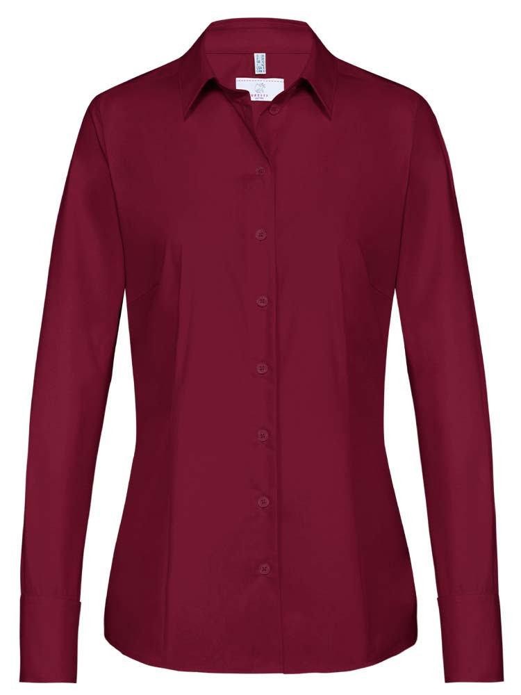 Damenbluse Langarm in Weinrot