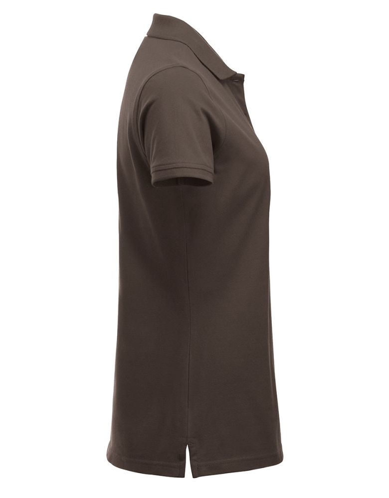 Günstiges Damen Poloshirt in Braun – taillierter Schnitt, ideal für Arbeit und Freizeit
