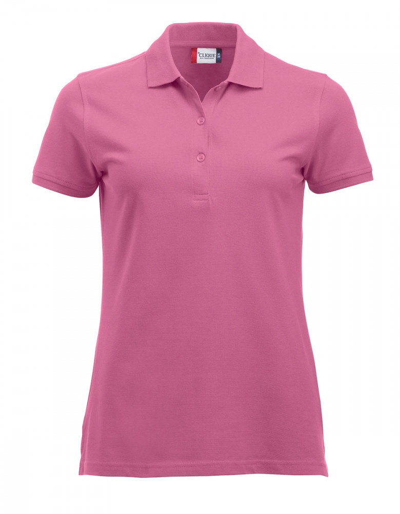Damen Poloshirt rosa mit tailliertem Schnitt, Kurzarm und Kragen – perfekt für Praxis oder Service