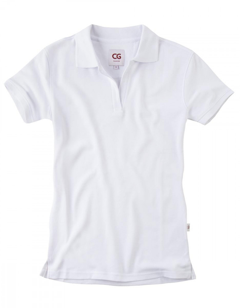 Weißes Poloshirt ohne Knöpfe