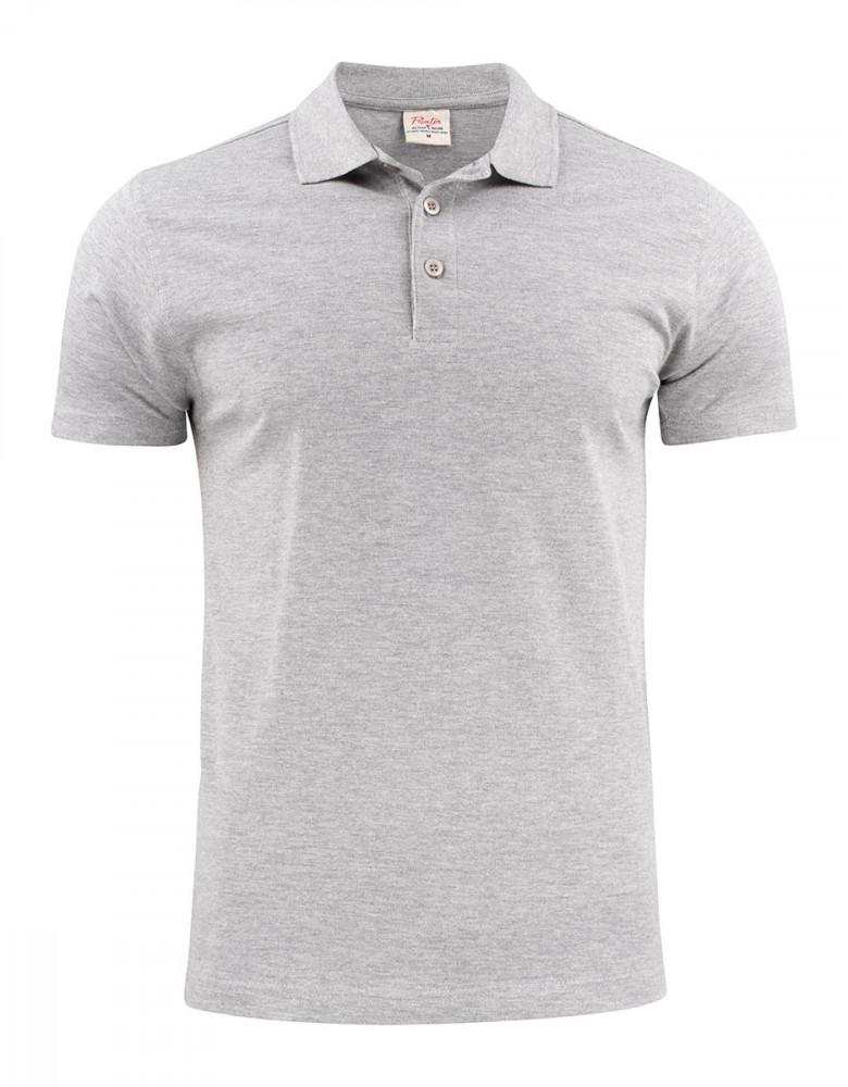 Herren Poloshirt Grau Meliert