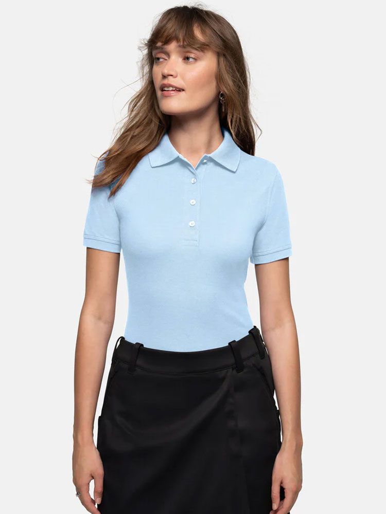 Polo Shirt Damen Hellblau