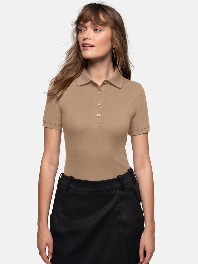 Polo Shirt Damen Beige
