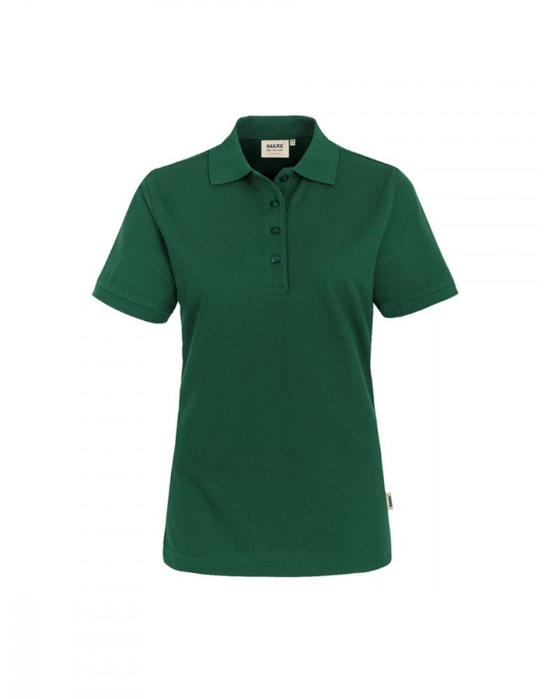 Poloshirt Damen in Tanne-Grün mit femininer Passform und 4-Knopf-Leiste – ideal für Pflege, Praxis oder Serviceberufe