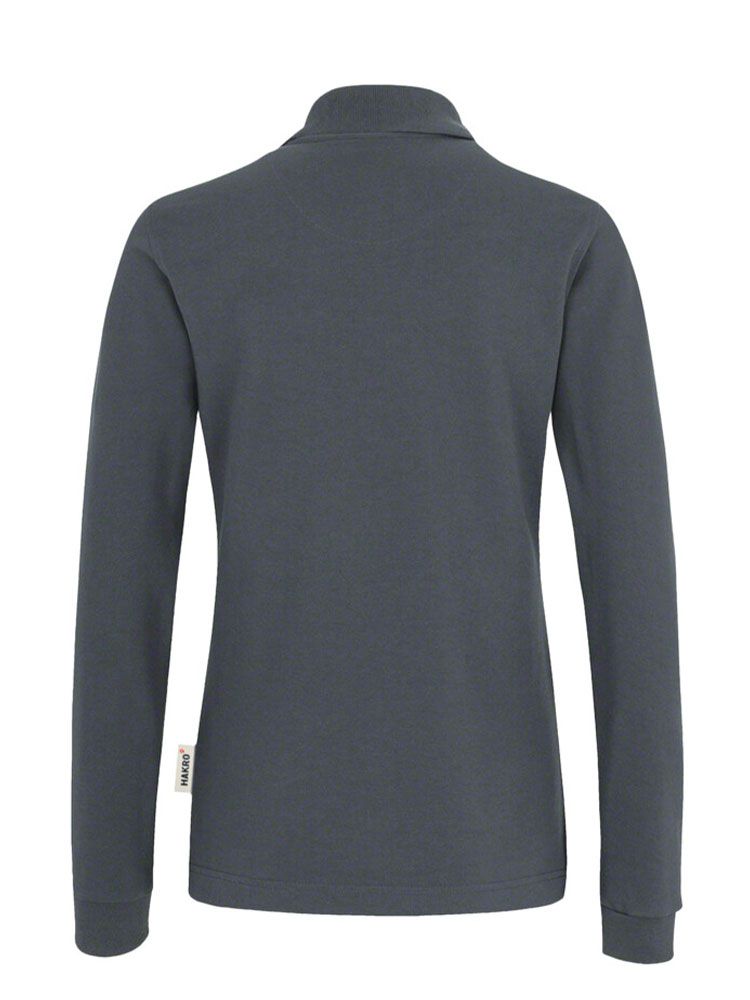 Langarm Poloshirt Damen Grau