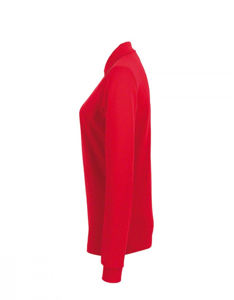 Poloshirt Damen Langarm in Rot – femininer Schnitt, pflegeleicht, für Beruf und Freizeit geeignet