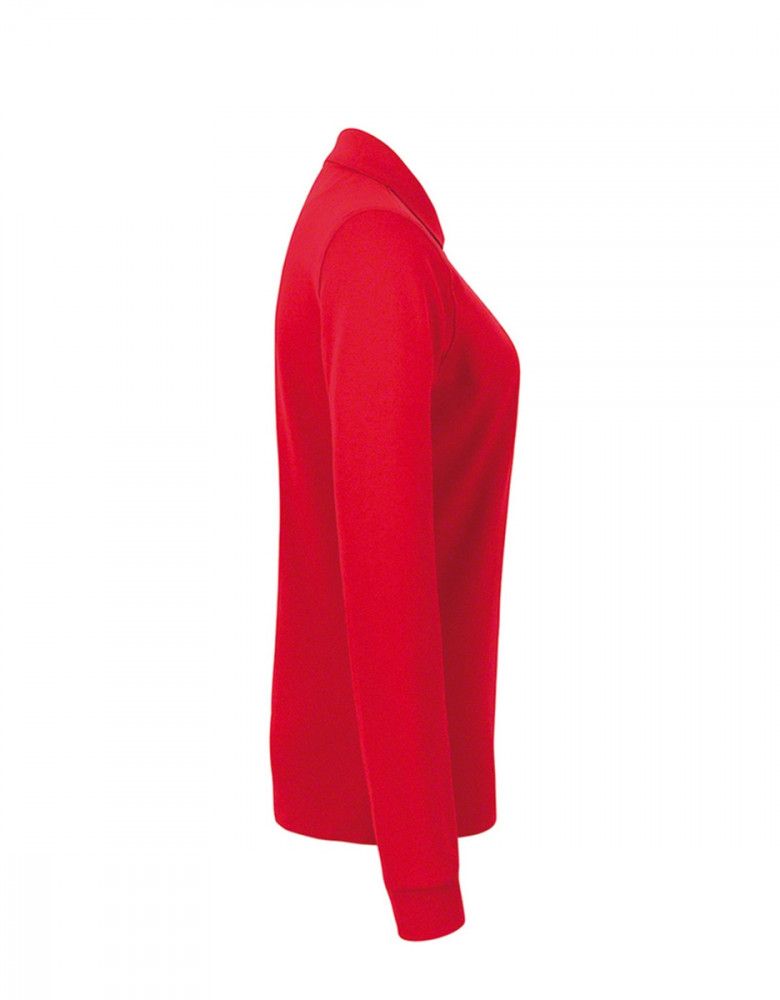 Poloshirt Damen Langarm in Rot – femininer Schnitt, pflegeleicht, für Beruf und Freizeit geeignet