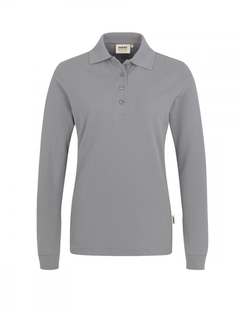 Langarm Polo Damen Grau