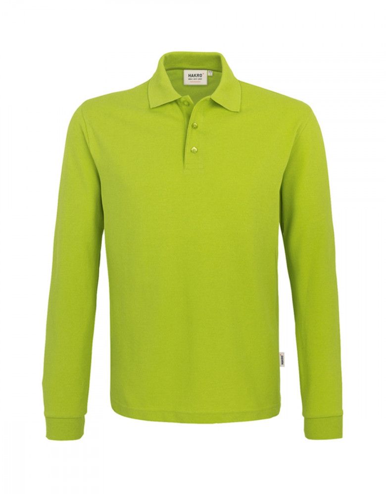 Langarm Poloshirt Herren in Hellgrün