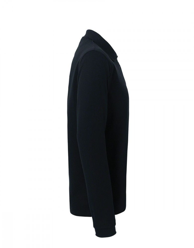 Langarm Poloshirt Herren schwarz