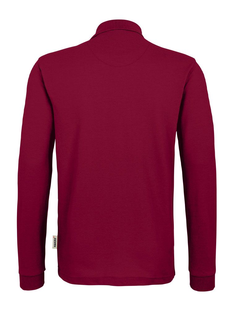 Langarm Poloshirt Herren Weinrot Comfort Fit