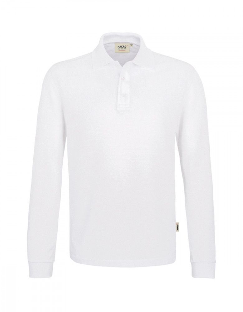 Langarm Poloshirt Herren Weiß