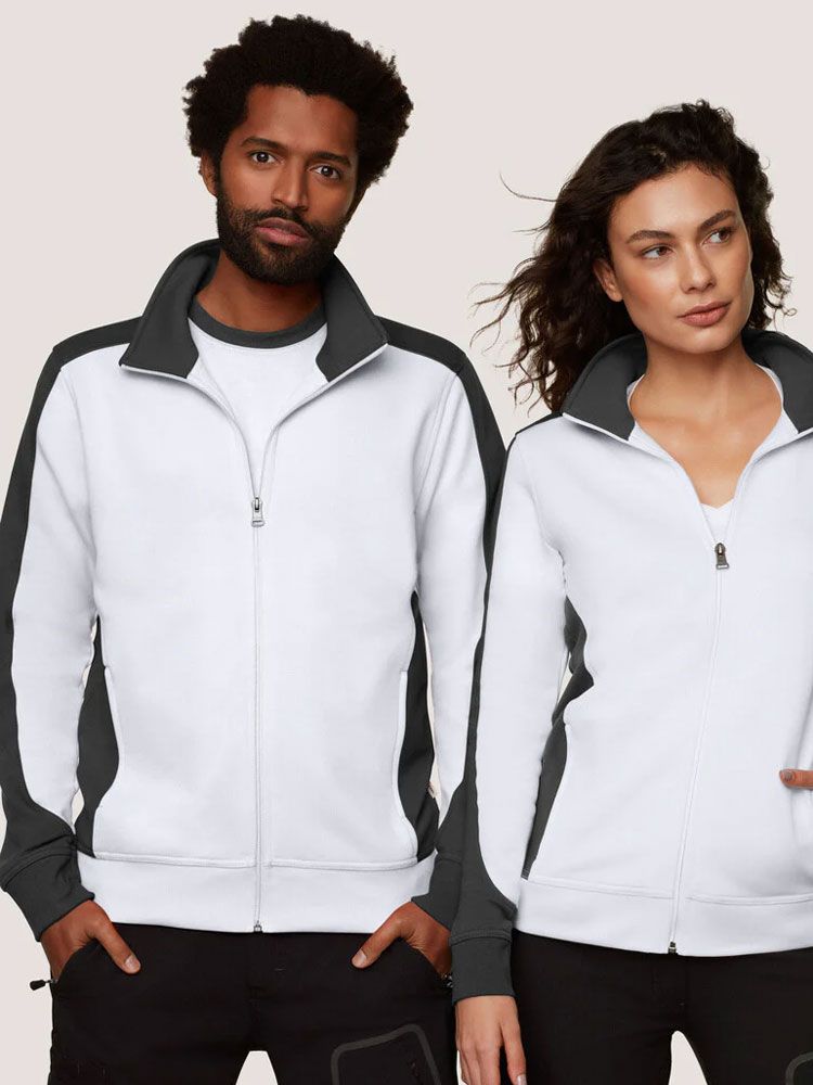 Arbeits Sweatjacke Weiß/Grau