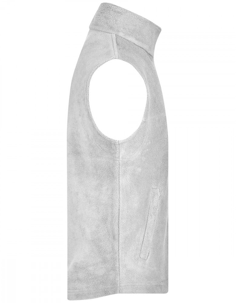 Weste Weiß Herren – warme und strapazierfähige Fleece-Weste mit Zip-Taschen
