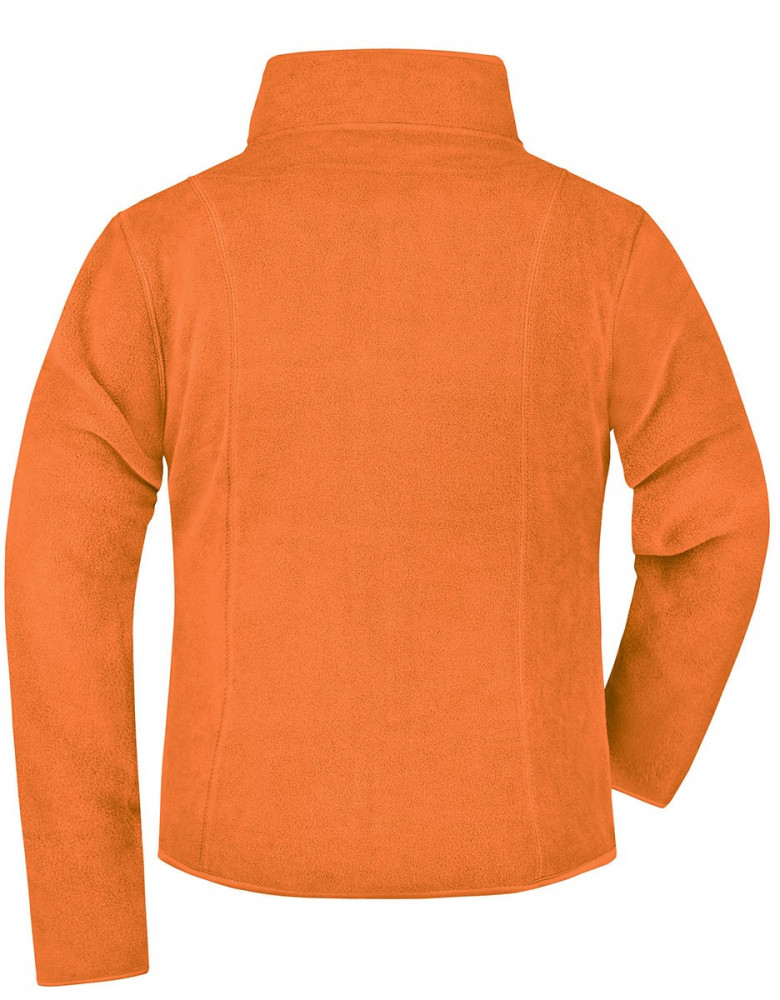 Leichte Fleecejacke Damen in Orange mit Reißverschluss, tailliertem Schnitt und seitlichen Taschen