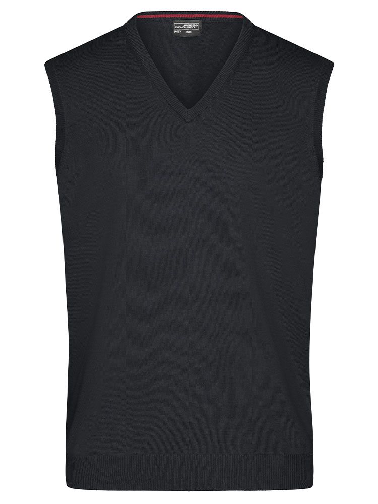 Pullunder Herren Schwarz – leicht taillierter Strick-Pullunder mit V-Ausschnitt, weiche Baumwolle, ideal für Business & Freizeit