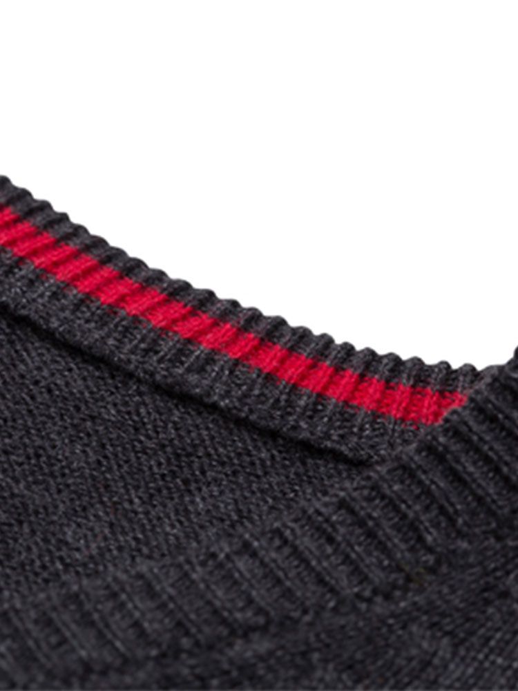 Pullunder Herren Schwarz – leicht taillierter Strick-Pullunder mit V-Ausschnitt, weiche Baumwolle, ideal für Business & Freizeit